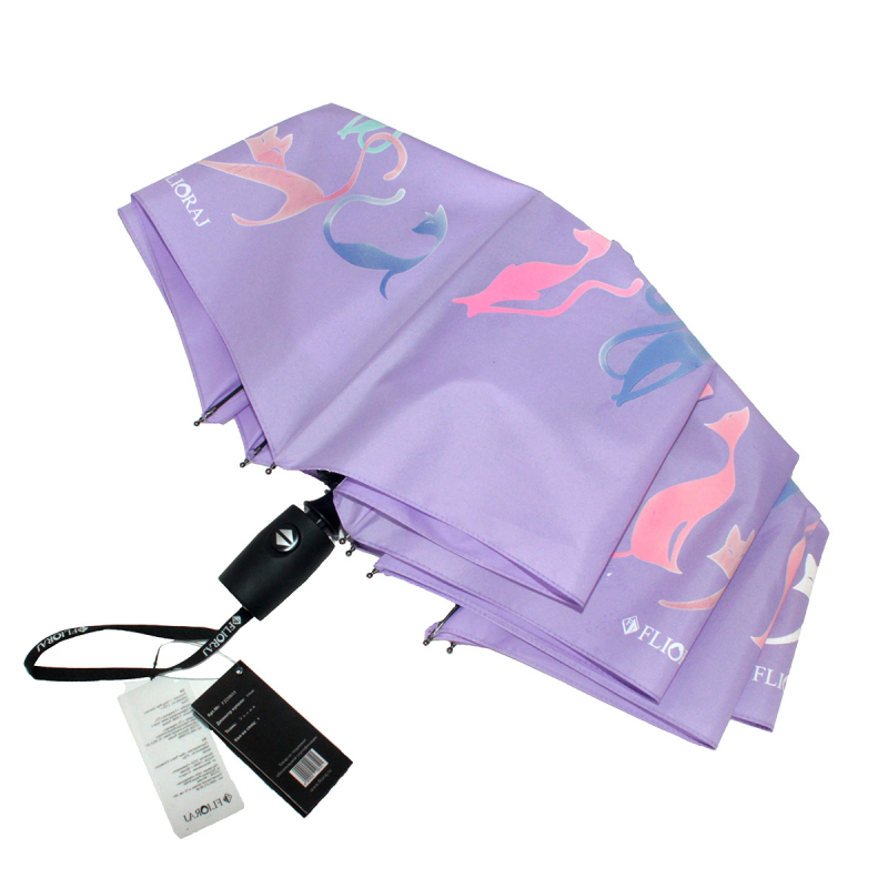 Зонт складной женский автоматический Flioraj 210614 FJ фиолетовый