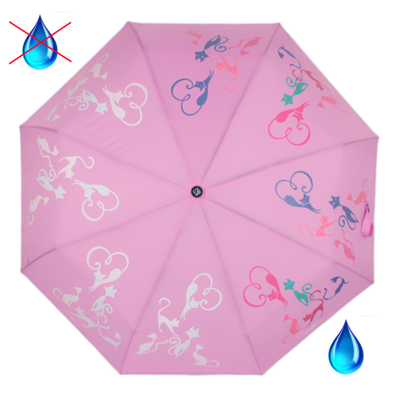 Зонт складной женский автоматический Flioraj 210616 FJ розовый
