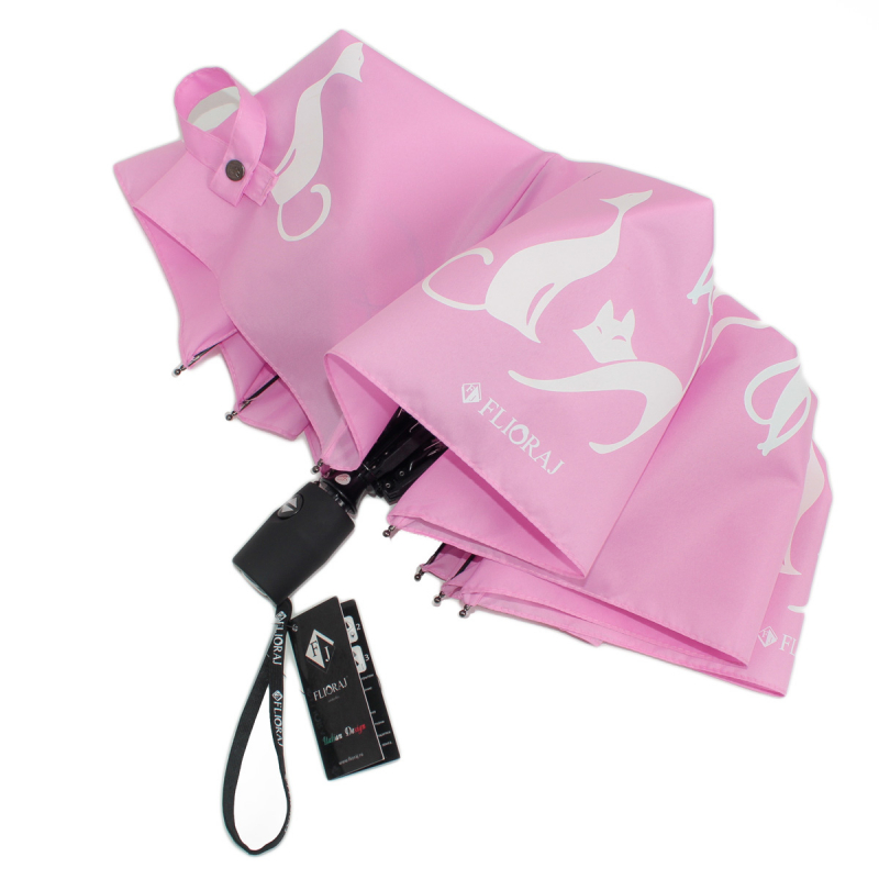 Зонт складной женский автоматический Flioraj 210616 FJ розовый