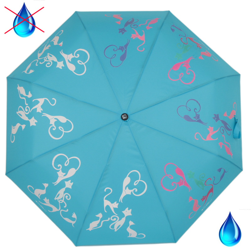 Зонт складной женский автоматический Flioraj 210617 FJ голубой