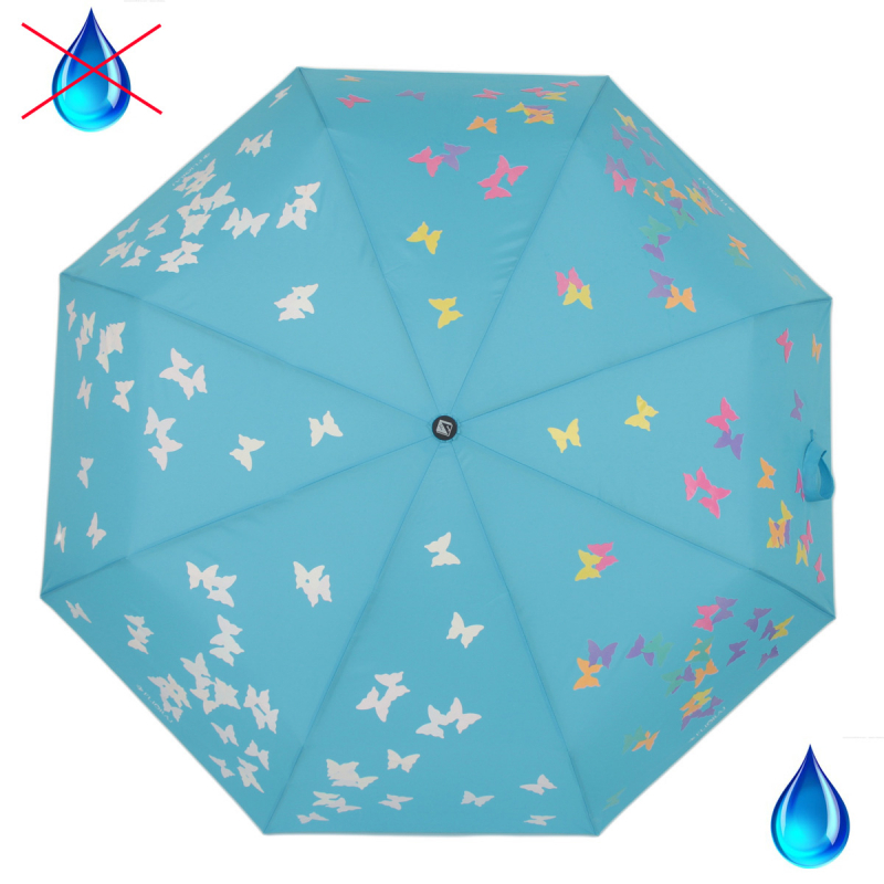 Зонт складной женский автоматический Flioraj 210717 FJ голубой