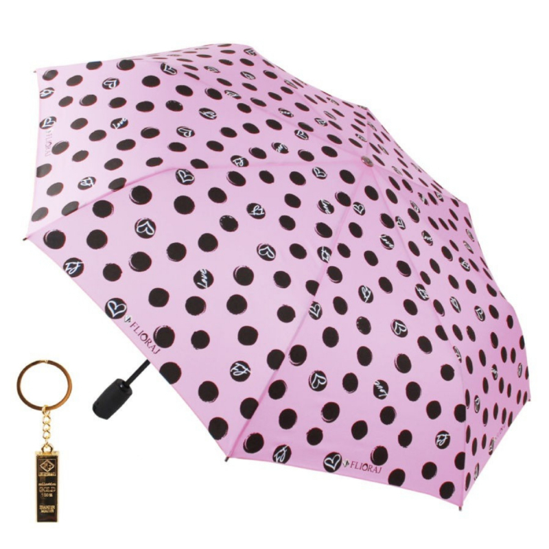 Зонт складной женский автоматический Flioraj 16054 FJ розовый