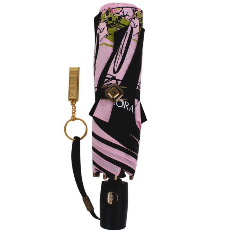 Зонт складной женский автоматический Flioraj 16023 FJ розовый