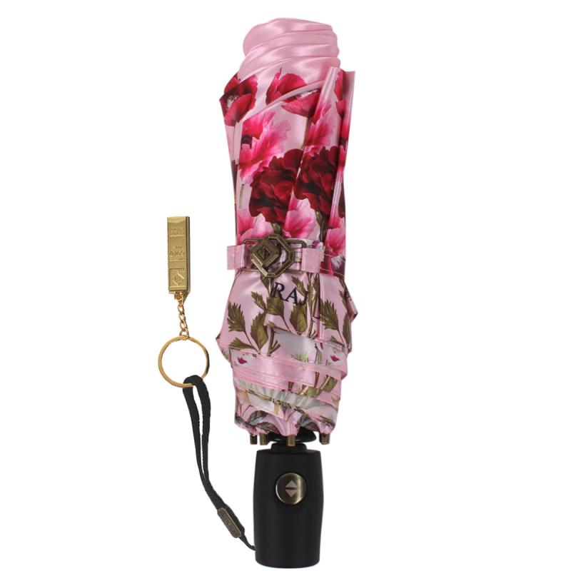Зонт складной женский автоматический Flioraj 23143 FJ розовый