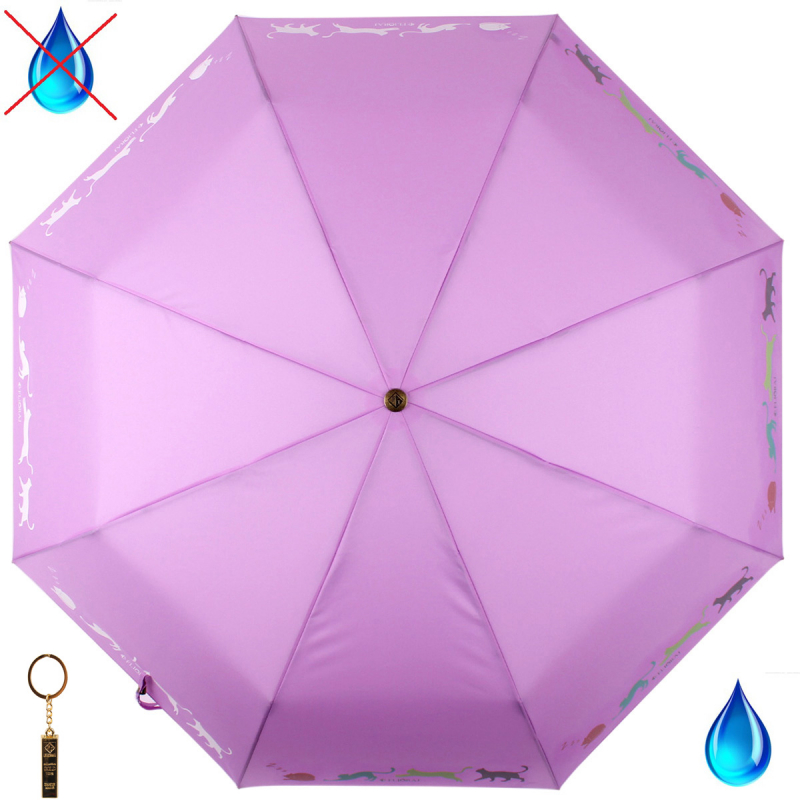 Зонт складной женский автоматический Flioraj 21053 FJ фиолетовый