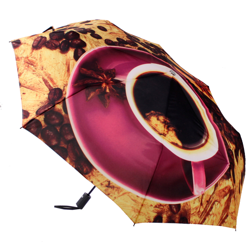 Зонт складной женский автоматический Flioraj 014-51 FJ коричневый