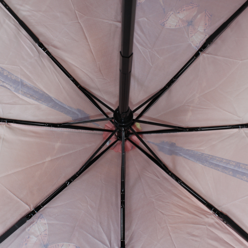 Зонт складной женский автоматический Flioraj 231217 FJ коричневый
