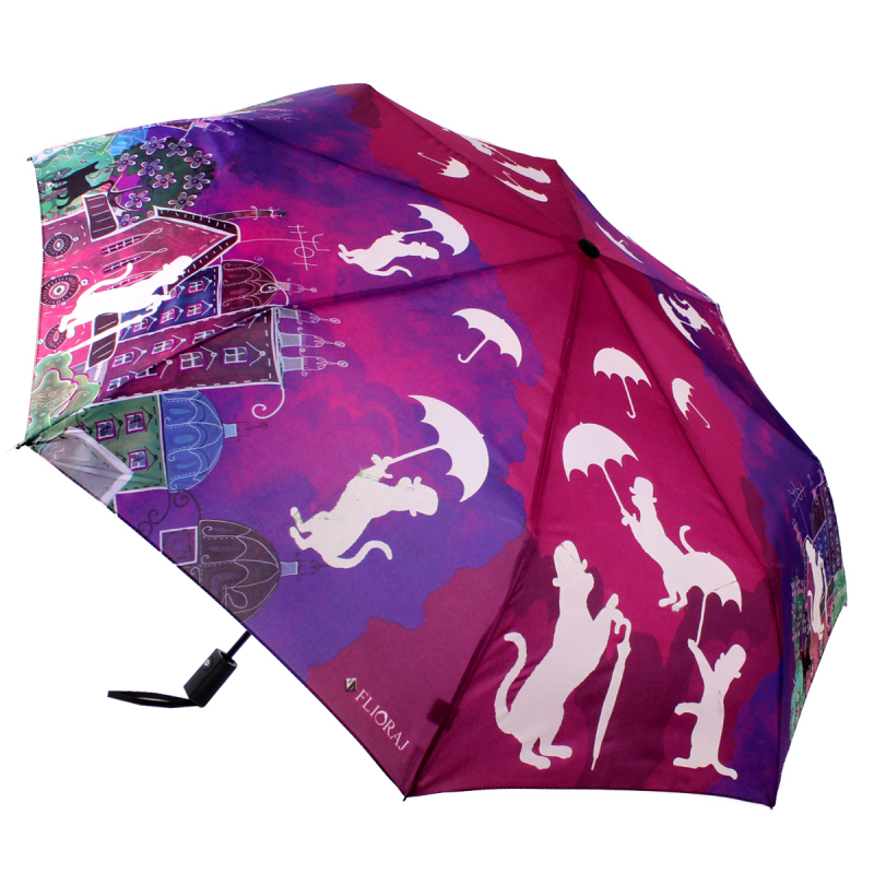 Зонт складной женский автоматический Flioraj 210206 FJ фиолетовый