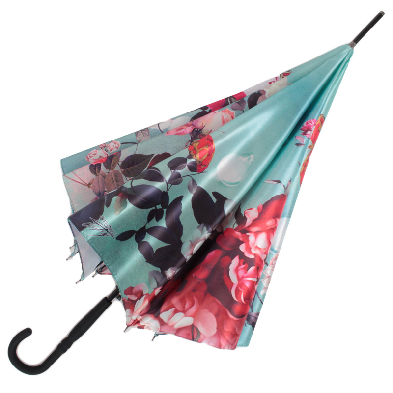 Зонт-трость женский полуавтоматический Flioraj 061216 FJ зеленый