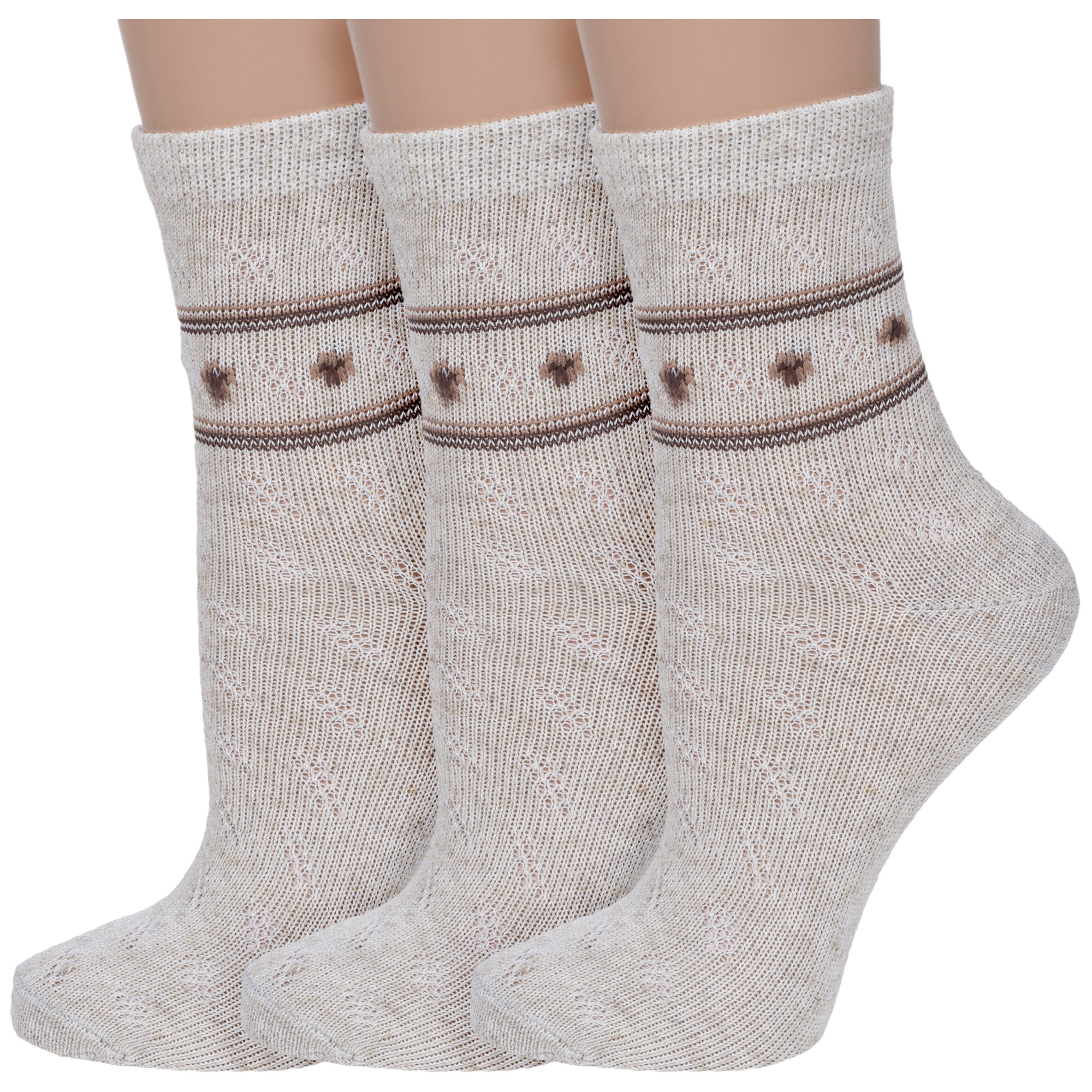 Комплект носков женских VASILINA 3-С823Л бежевых 23 - купить в Москве, цены на Мегамаркет | 600012759716