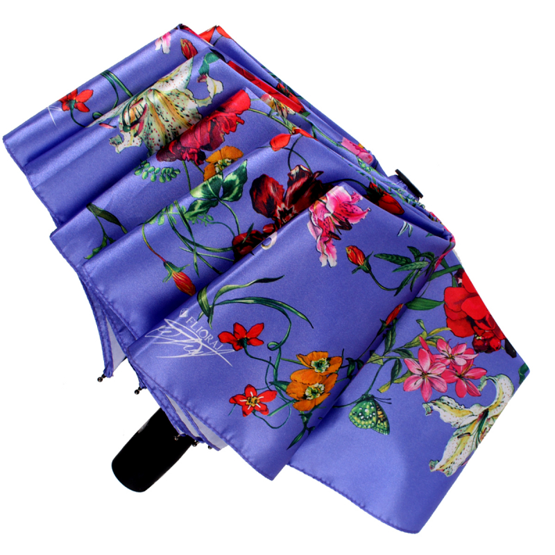 Зонт складной женский полуавтоматический Flioraj 100118 FJ синий