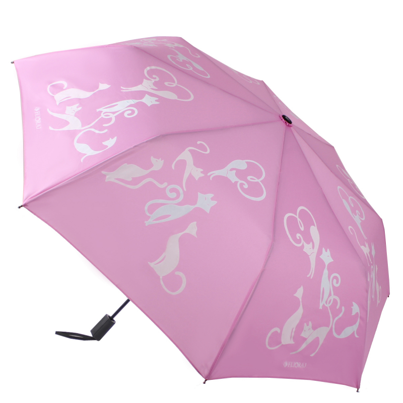 Зонт складной женский полуавтоматический Flioraj 100616 FJ розовый