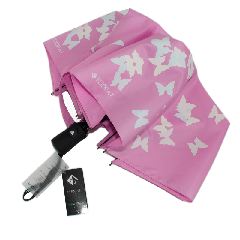 Зонт складной женский полуавтоматический Flioraj 100716 FJ розовый