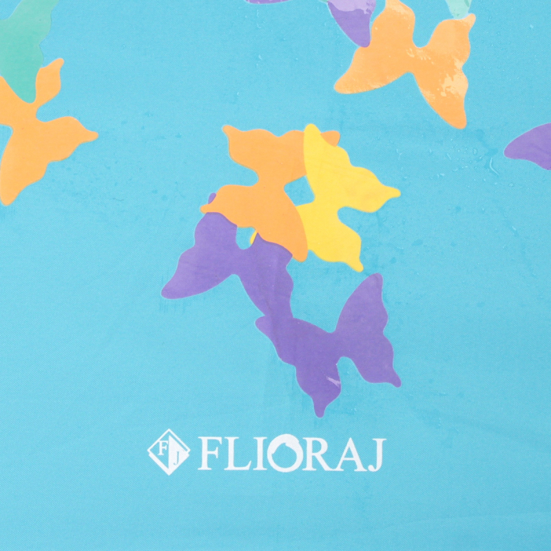 Зонт складной женский полуавтоматический Flioraj 100717 FJ голубой