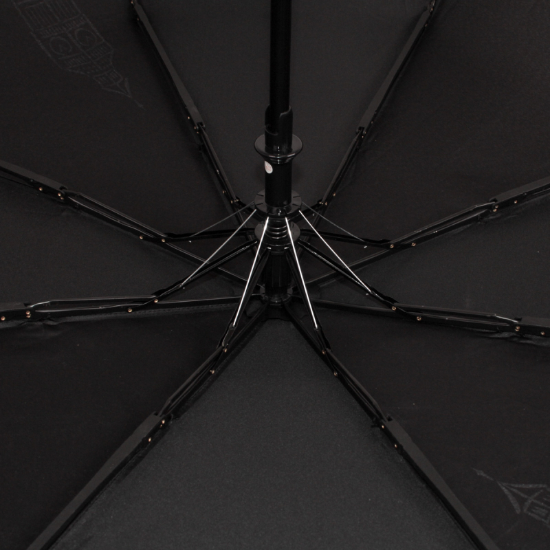 Зонт складной женский полуавтоматический Flioraj 100802 FJ черный