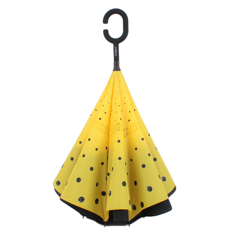 Зонт-трость женский механический Flioraj 120009 FJ желтый