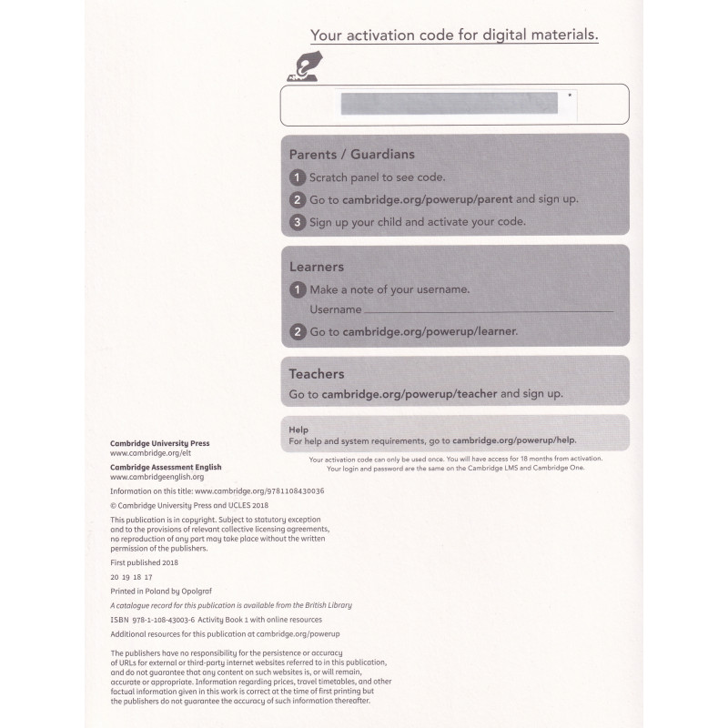Power Up LeVel 1 ActIVIty Book WIth OnlIne Resources And Home Booklet ...