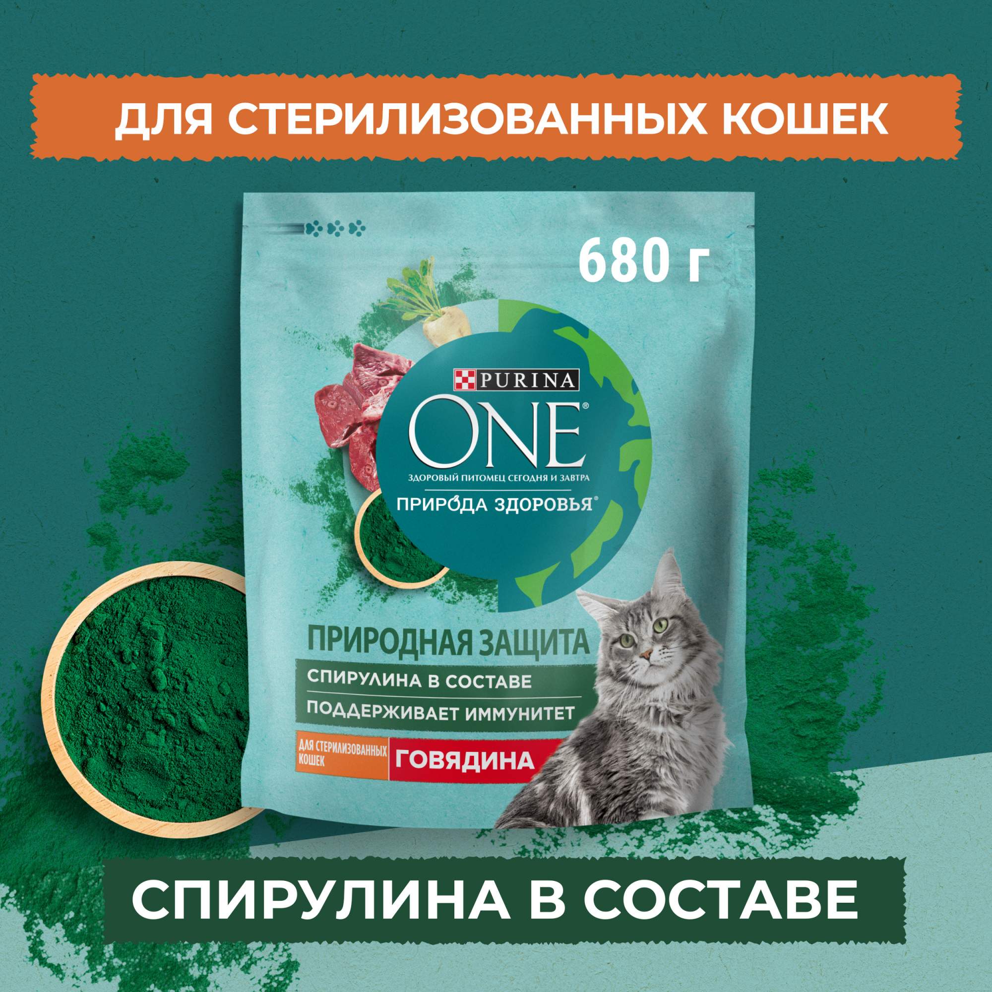 Купить сухой корм для кошек Purina ONE для стерилизованных с говядиной, 680 г, цены на Мегамаркет | Артикул: 100025531396