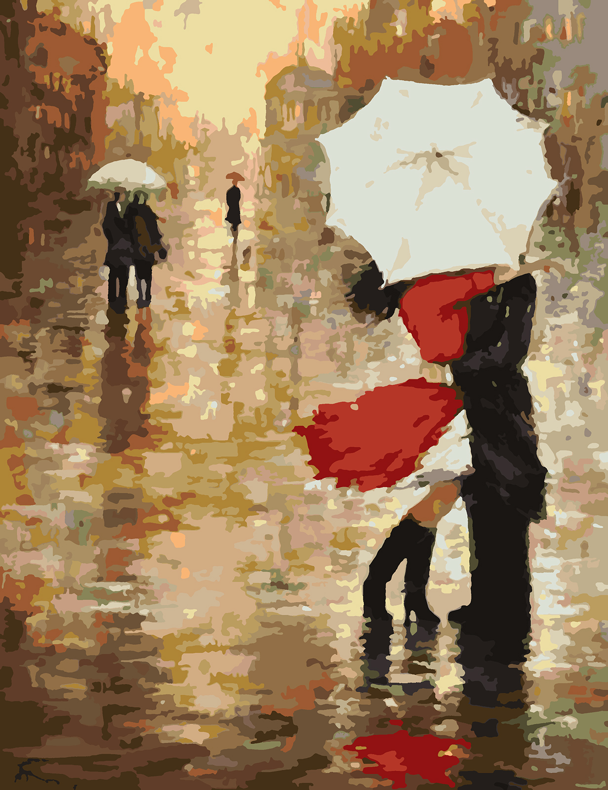 Человек с красным зонтом