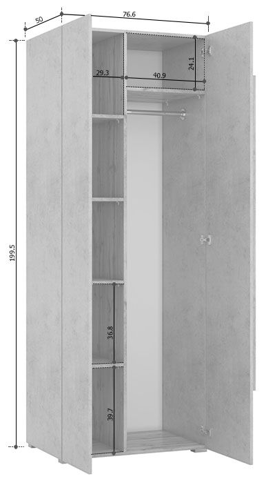 Шкаф распашной 200 см ширина