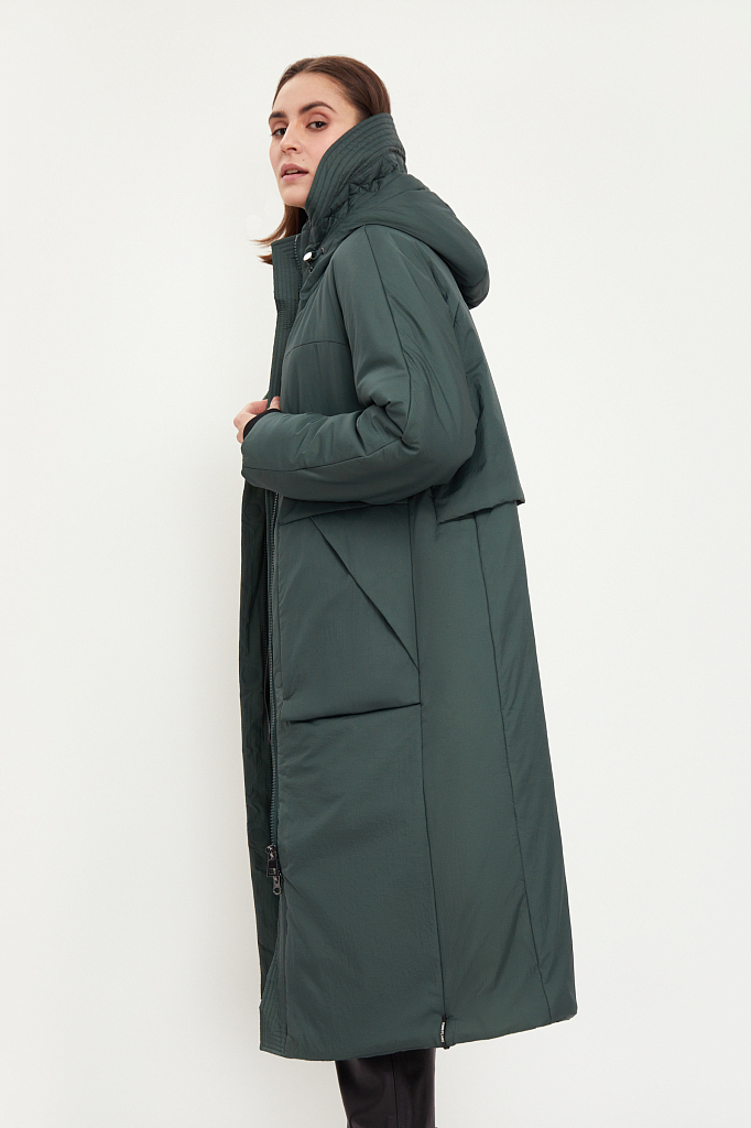 Пальто женское Finn Flare B21-32057 серое S