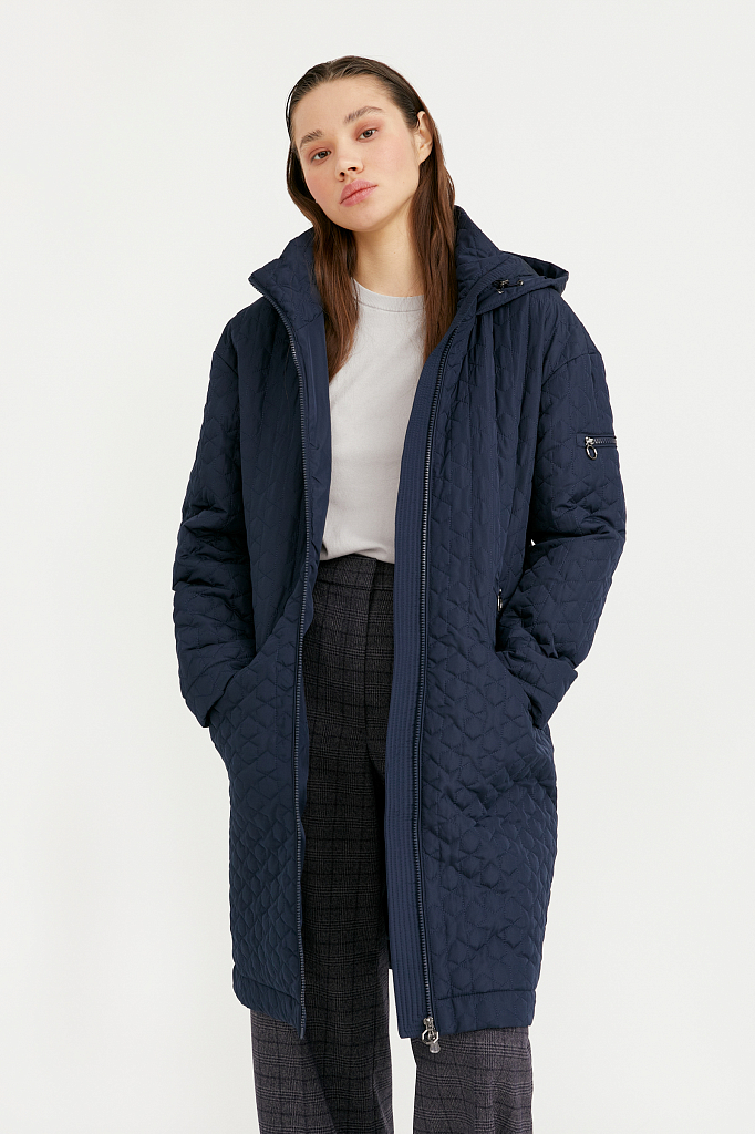 Пальто женское Finn Flare B21-32004 синее 2XL