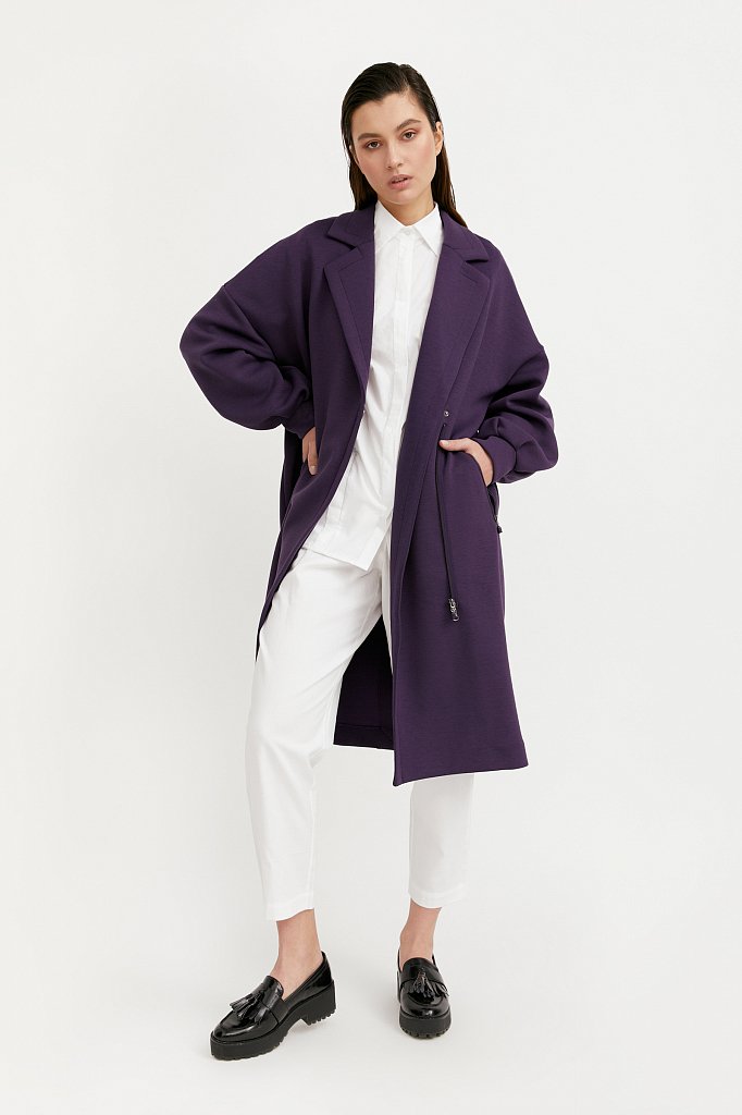 Пальто женское Finn Flare B21-11033 фиолетовое S
