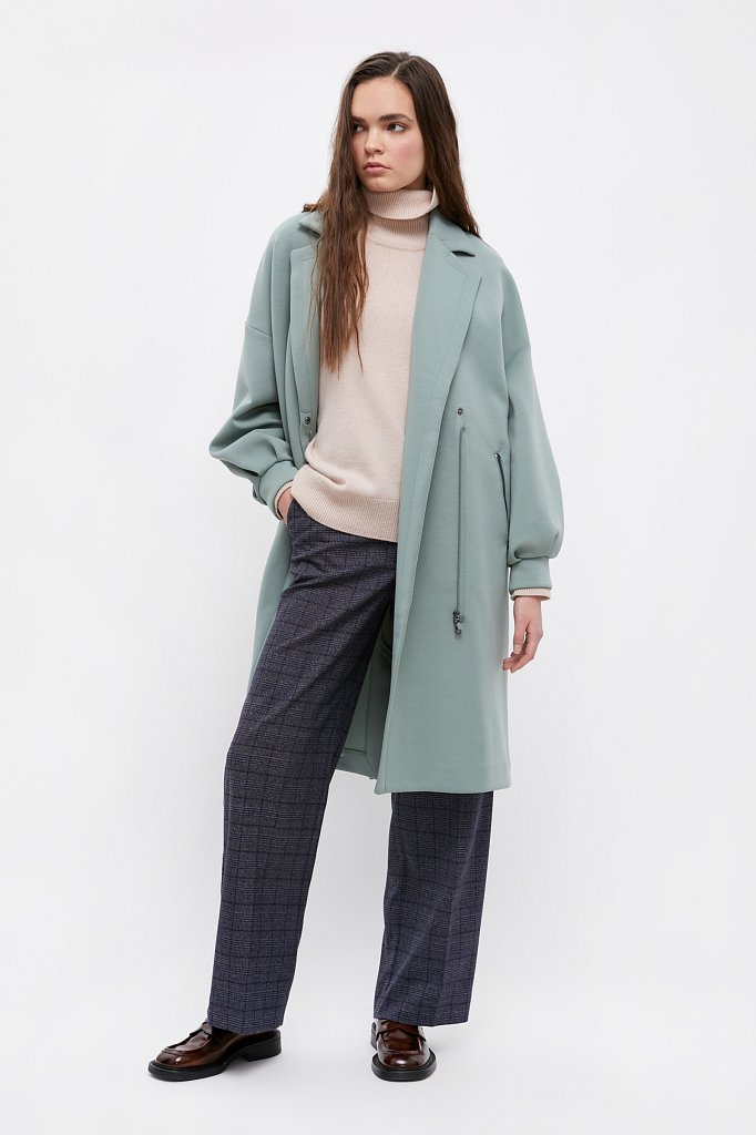 Пальто женское Finn Flare B21-11033 зеленое XL