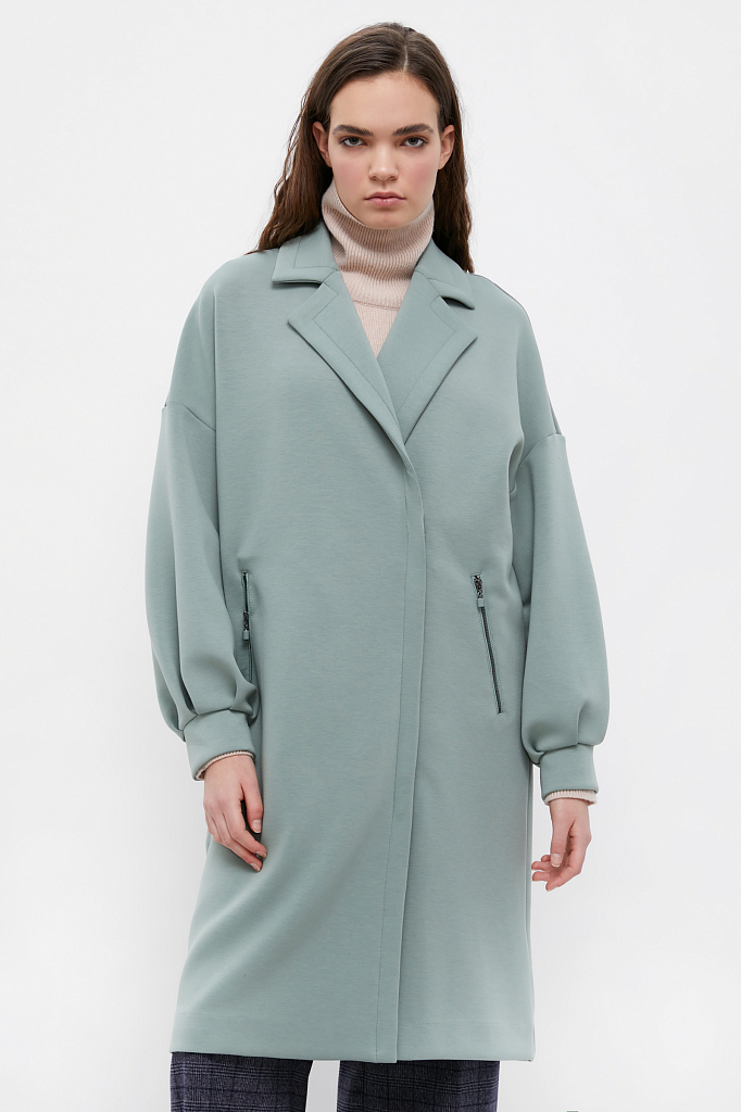 Пальто женское Finn Flare B21-11033 зеленое S