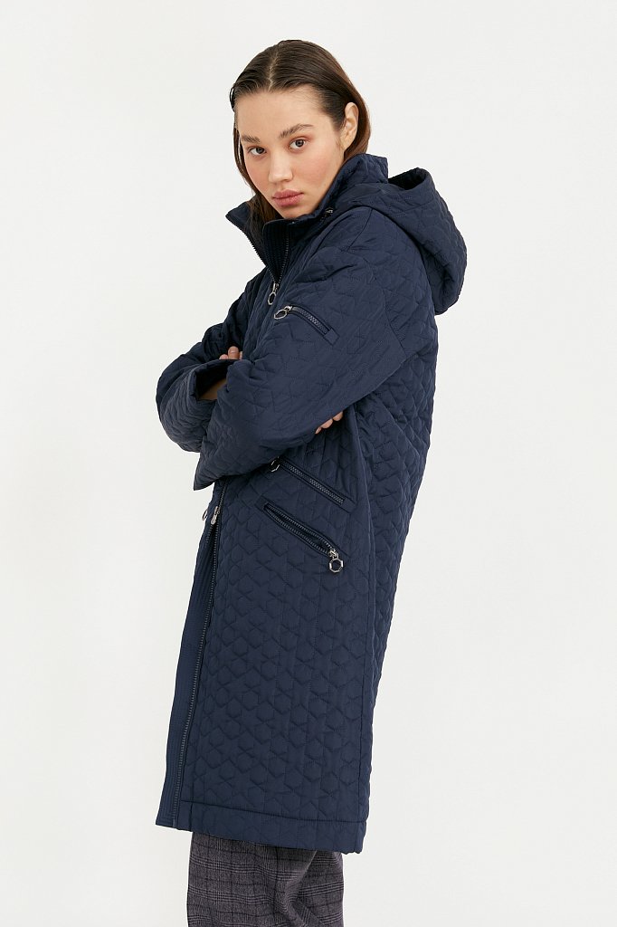Пальто женское Finn Flare B21-32004 синее XS