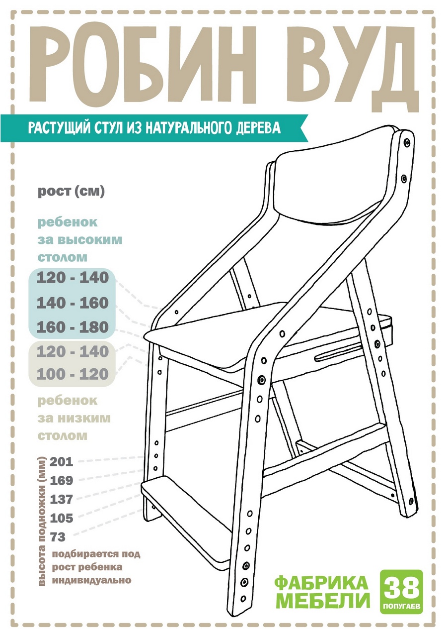 детский растущий стул чертеж с размерами