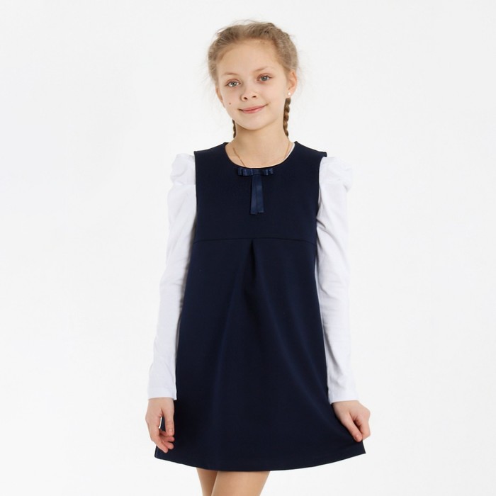 Сарафан Школа-2 для девочки, цвет т.синий, рост 122 см (64) – купить в Москве, цены в интернет-магазинах на Мегамаркет