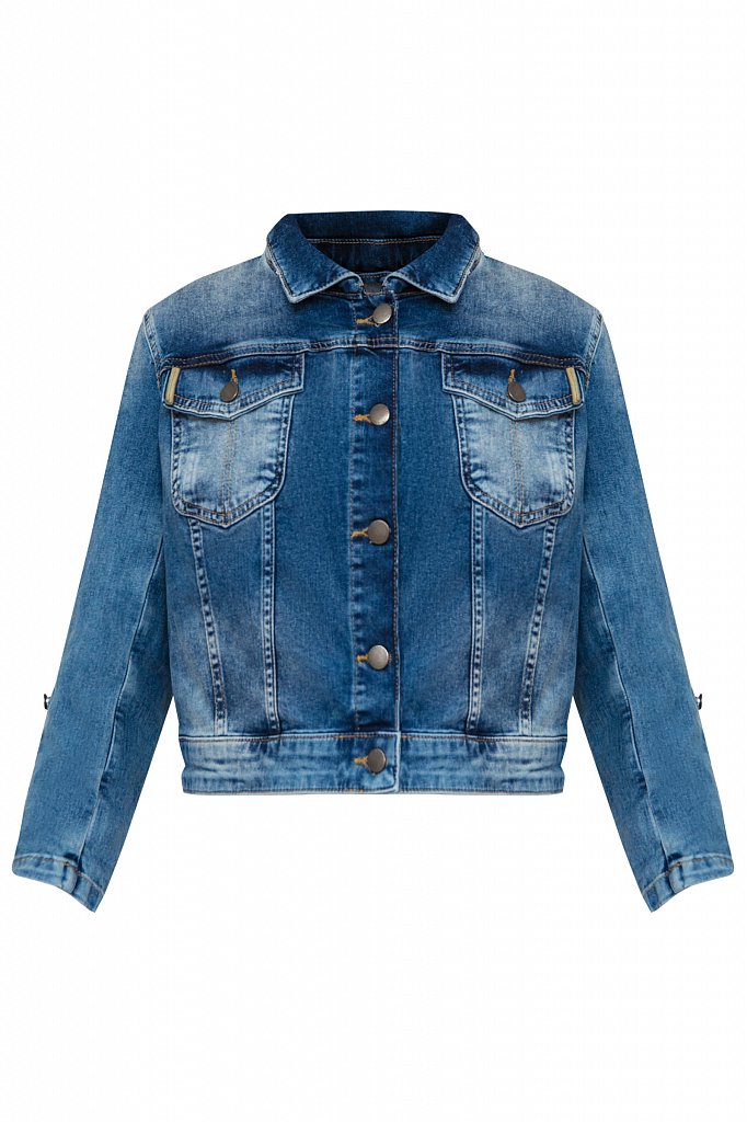 Джинсовая куртка женская Finn Flare S20-15003 синяя 42