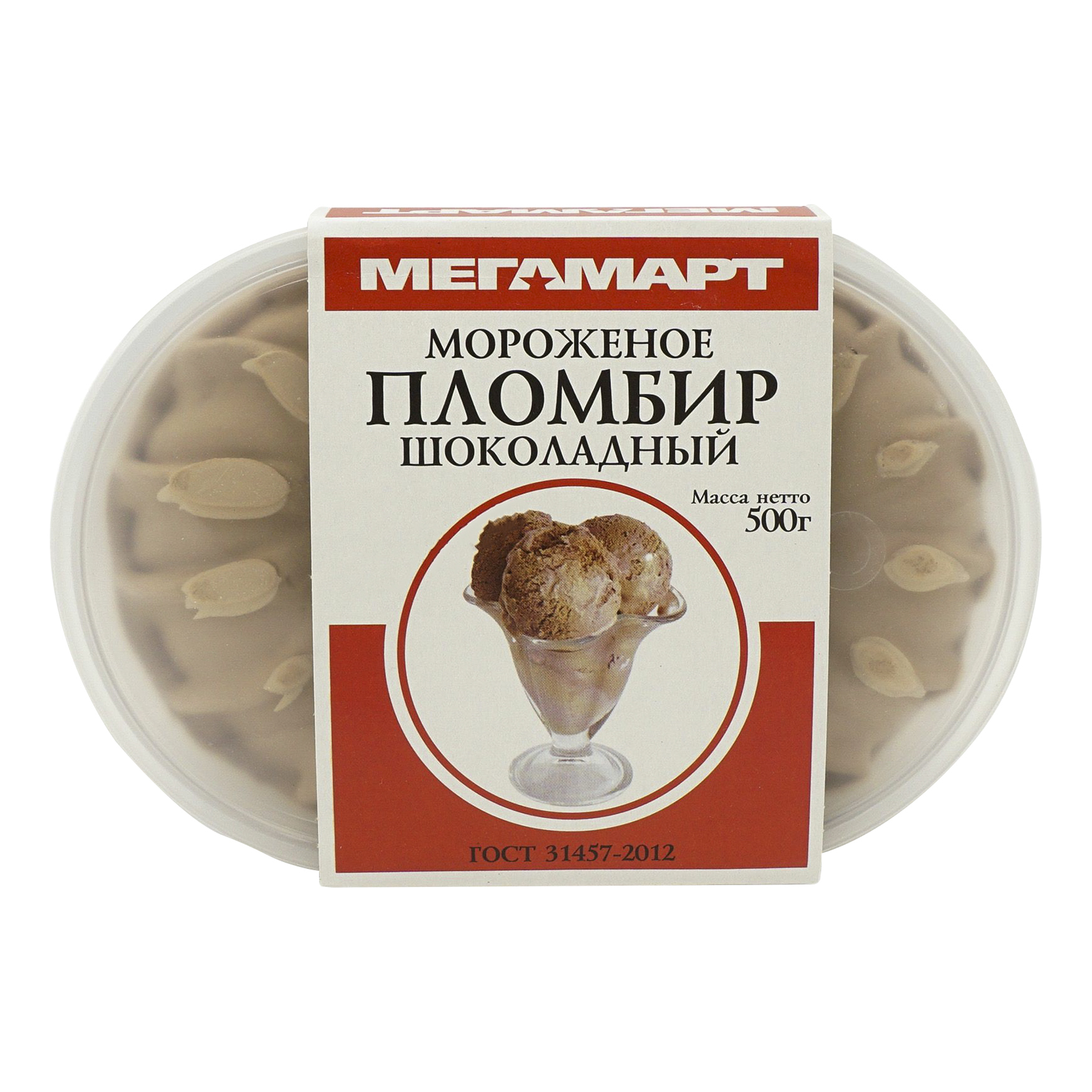 Мороженое пломбир Мегамарт шоколадное БЗМЖ 500 г