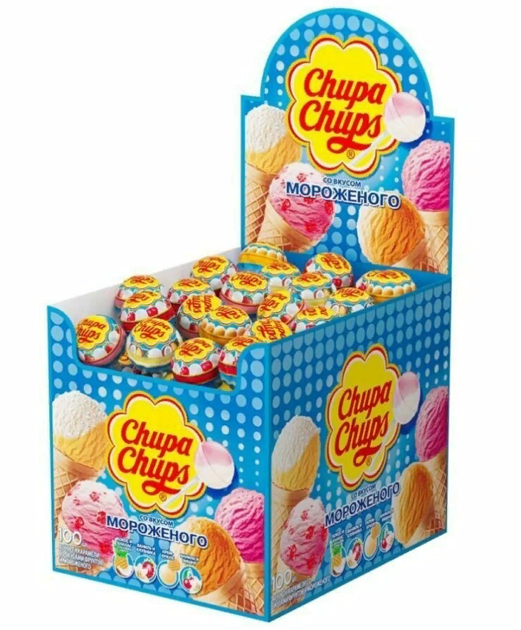 Купить карамель CHUPA CHUPS (Чупа-Чупс) "Мороженое", 12 г, 65425, (100шт.), цены на Мегамаркет | Артикул: 100058216760