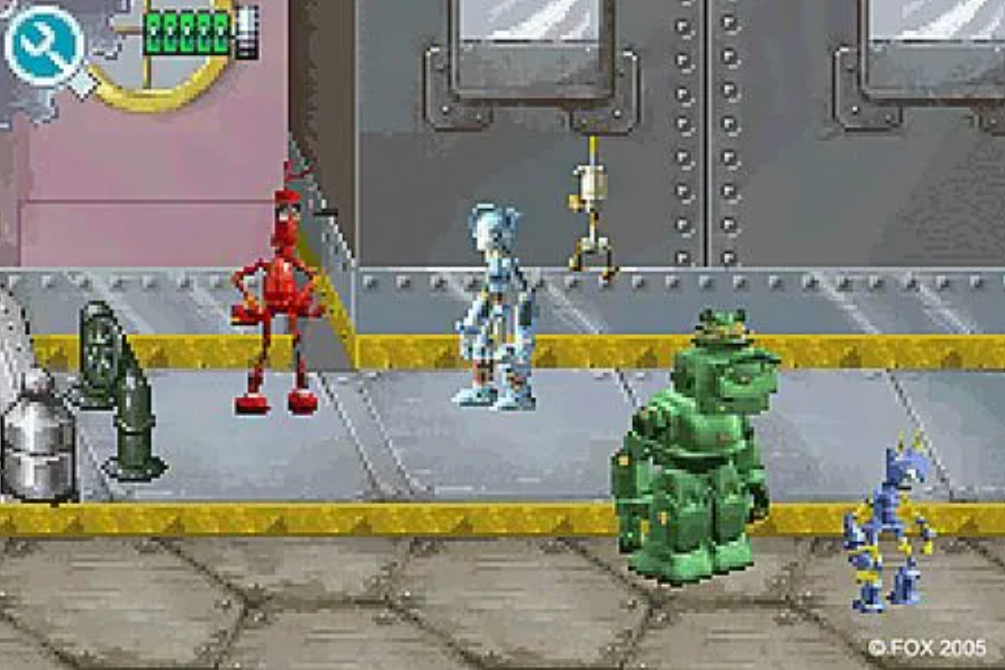 Игра роботы проходят уровни. Роботы игра 2005. компьютерная игра про роботов. старая игра про роботов. сега игра про роботов.