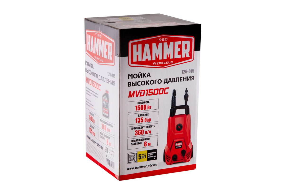 Электрическая мойка высокого давления Hammer MVD1500C 126-015 1500 Вт -  отзывы покупателей на Мегамаркет | 100026634864