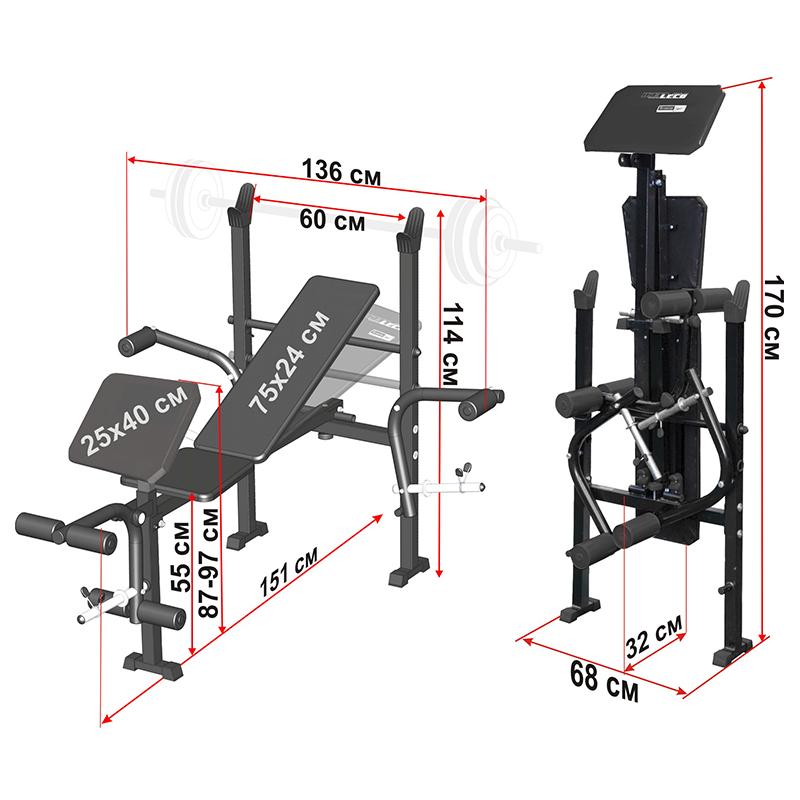 Размеры скамейки для жима лежа со штангой