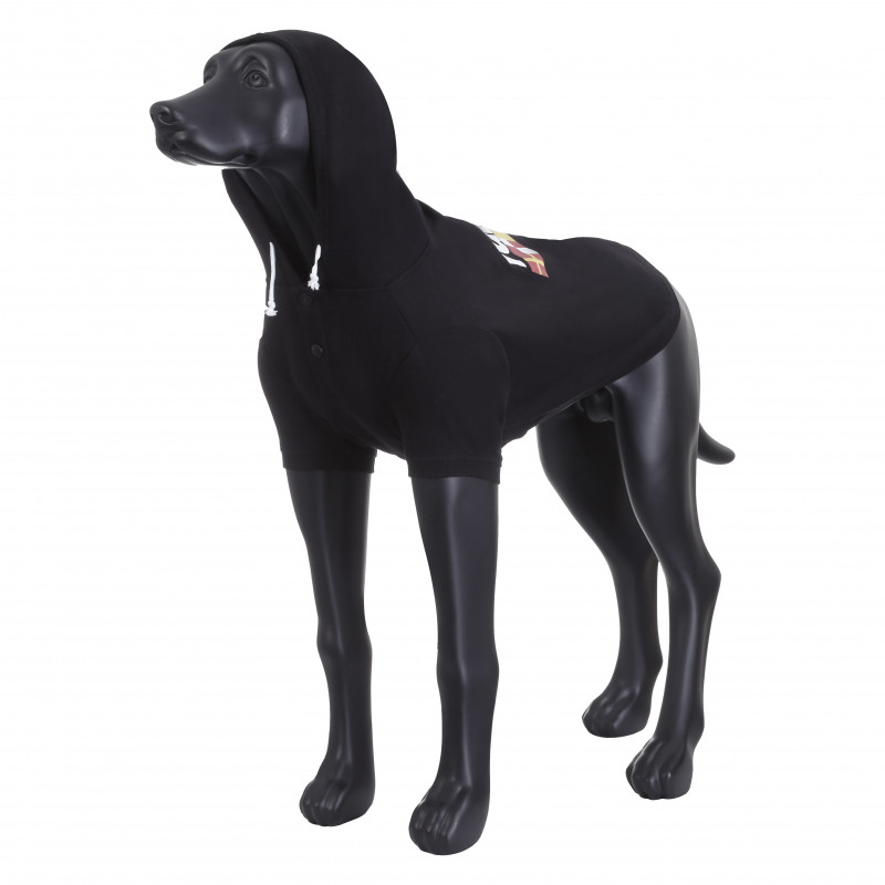 Толстовка для собак Rukka Sierra college, унисекс, черный, длина спины 25 см