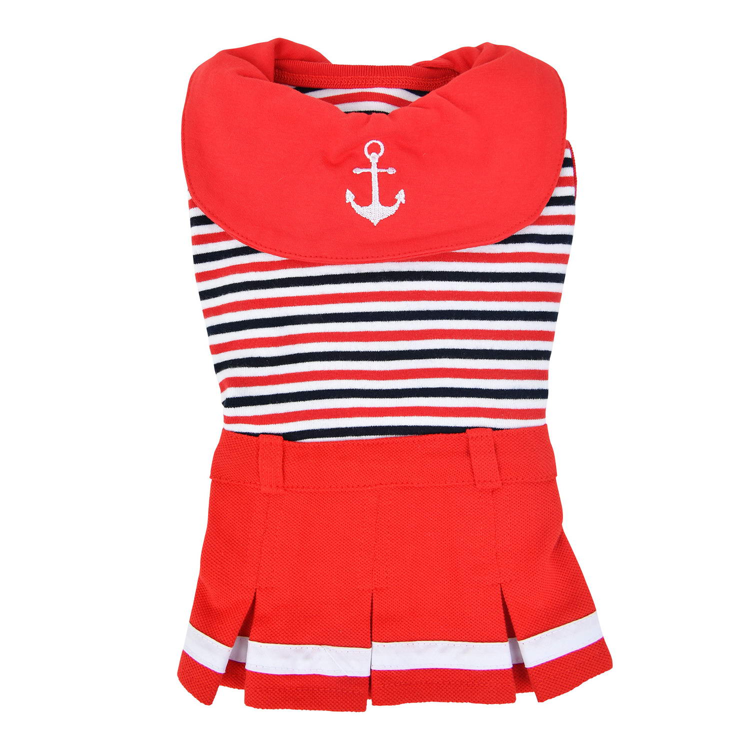 Платье для собак Puppia Nautical, женский, красный, S, длина спины 20.5 см