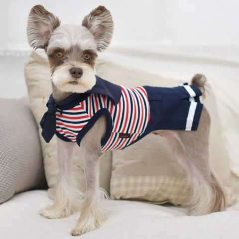 Платье для собак Puppia Nautical, женский, синий, S, длина спины 20.5 см