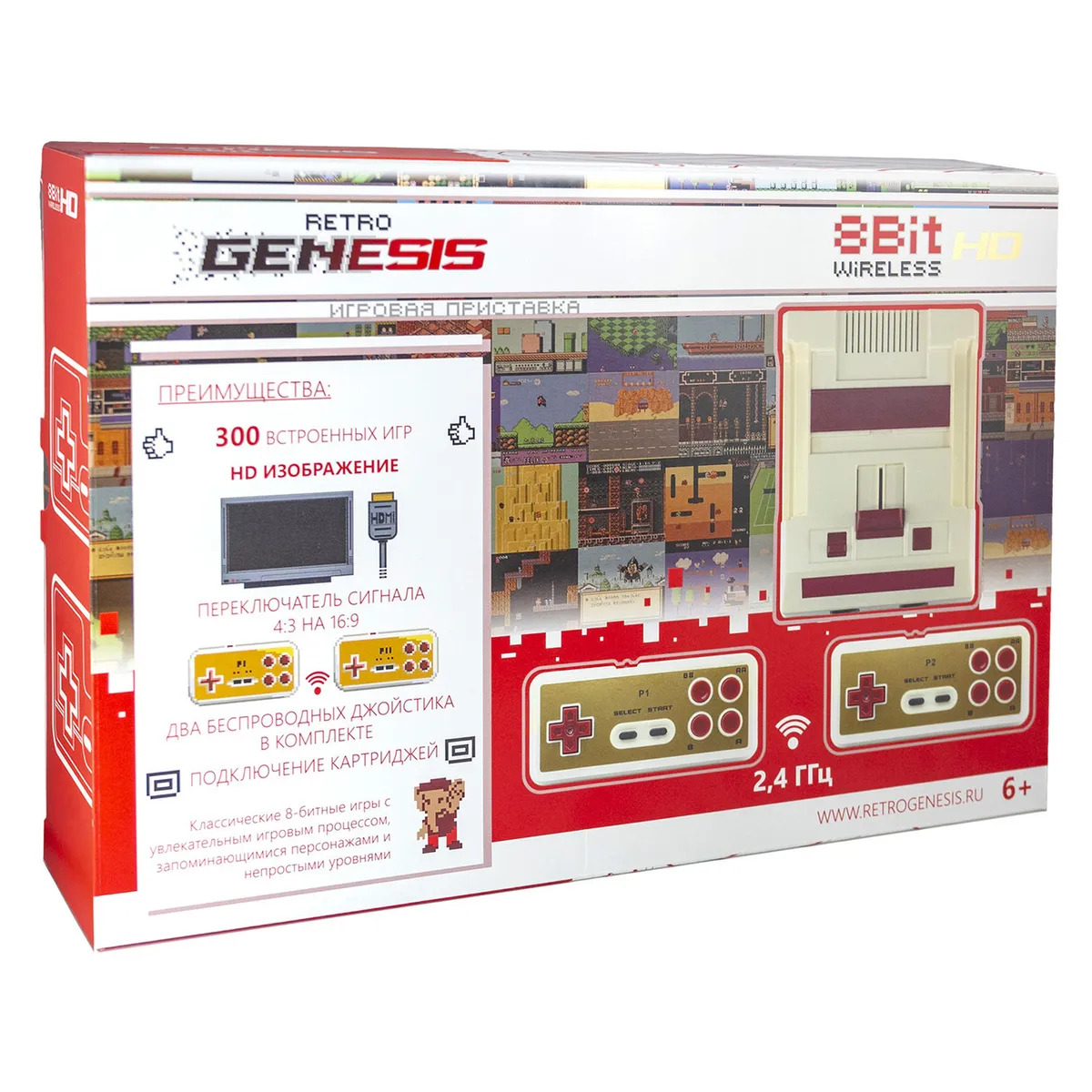 Игровая приставка Retro Genesis 8 Bit HD Wireless +300 игр, купить в  Москве, цены в интернет-магазинах на Мегамаркет