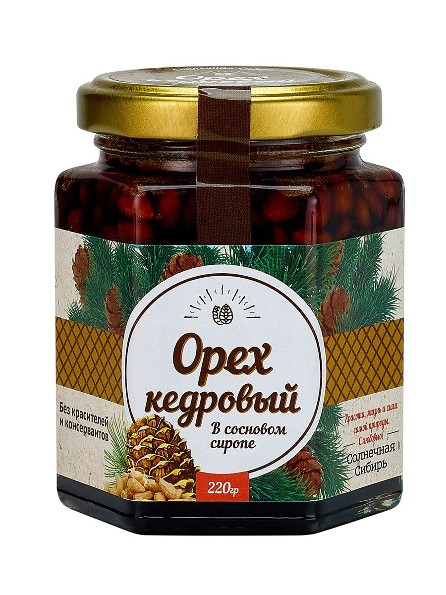 Купить кедровый орех в сосновом сиропе 220 гр. Солнечная Сибирь, цены на  Мегамаркет | Артикул: 600003937159