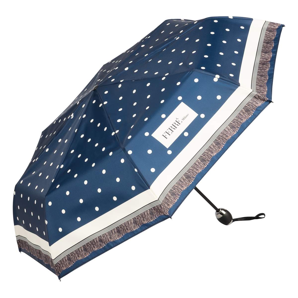Зонт складной женский автоматический FERRE MILANO 6014-OC белый/синий