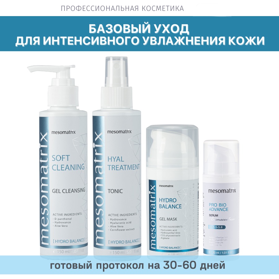 Купить набор Mesomatrix Professional для ухода за сухой и чувствительной кожей лица 4 в 1, цены на Мегамаркет | Артикул: 600022590273