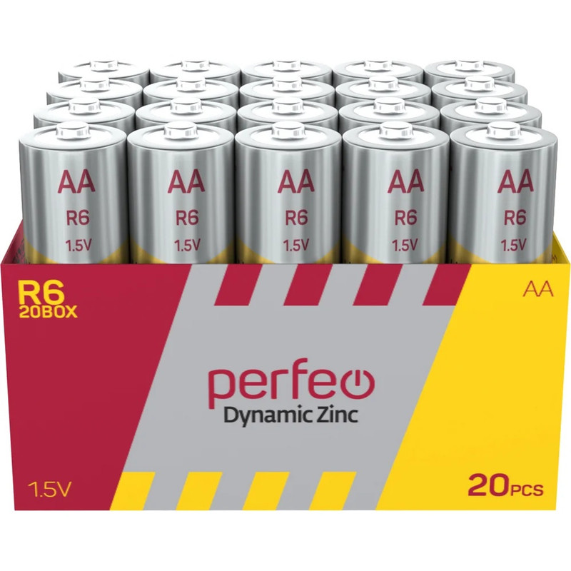 Батарейки Perfeo R6/20BOX Dynamic Zinc, 20шт - купить в Perfeo, цена на Мегамаркет