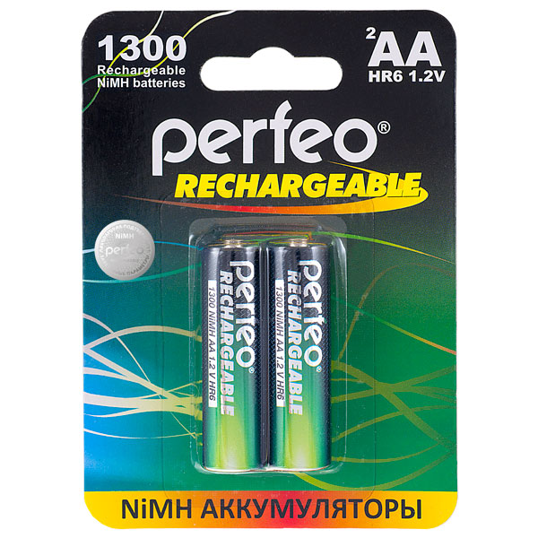 Аккумуляторные батарейки Perfeo AA1300mAh, 2 шт - купить в Perfeo, цена на Мегамаркет