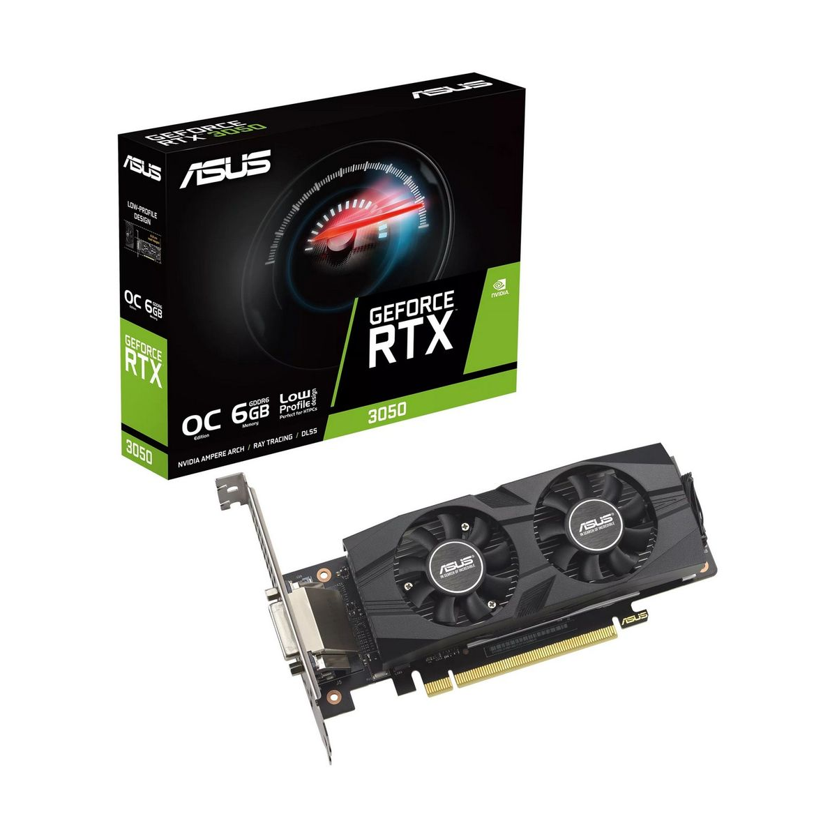 Видеокарта ASUS NVIDIA GeForce RTX 3050 OC (RTX3050-O6G-LP-BRK), купить в Москве, цены в интернет-магазинах на Мегамаркет