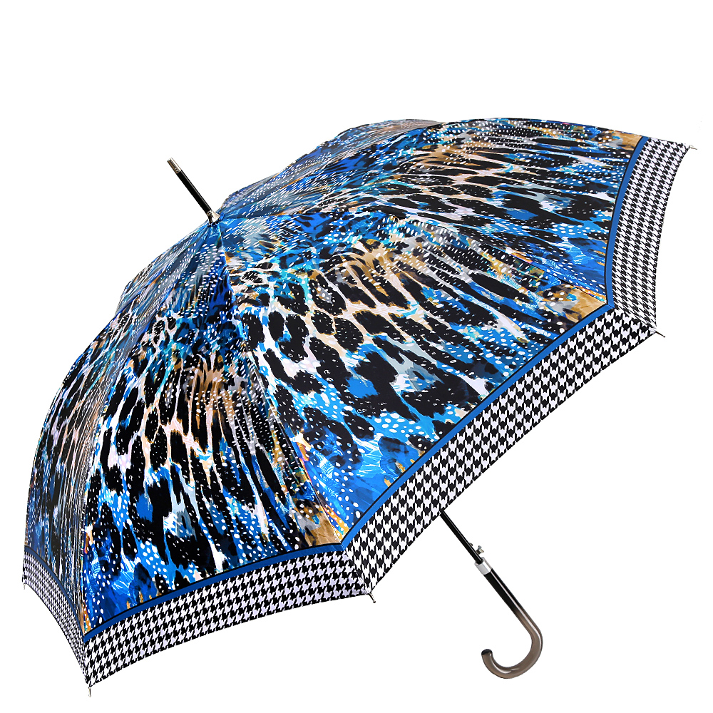 Зонт-трость женский полуавтоматический FABRETTI 1983 голубой