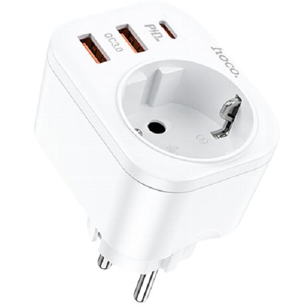 Сетевой фильтр Hoco NS3 White 1 гнездо плюс PD 20W плюс 2USB QC3.0 18W белый - купить в Москве, цены на Мегамаркет | 600009701387